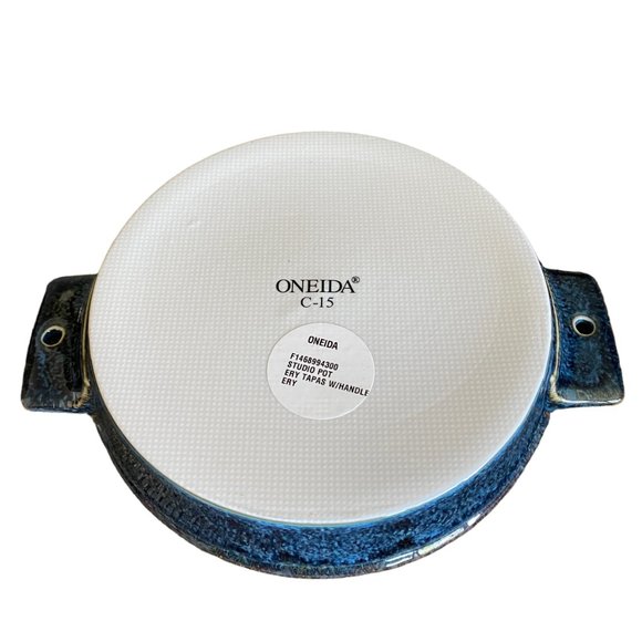 Oneida Studio Pottery Porcelain Tapas Dishes Blue Moss Restaurantware Set - Picture 9 of 13